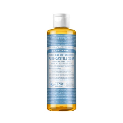 Dr Bronners Baby Mild Unscented Castile Liquid Soap 237ml